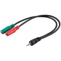 Manhattan Audio stereo cable / adapter 1 x jack 3.5mm 4-pin to 2 x jack 3.5mm