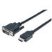 MANHATTAN HDMI Male to DVI-D 24+1 Male, Dual Link, Black, 3m