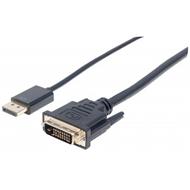 MANHATTAN kabel DisplayPort 1.2a Male to DVI-D 24+1 Male, 3 m, černý