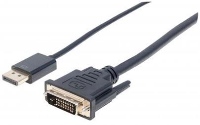 MANHATTAN kabel DisplayPort 1.2a Male to DVI-D 24+1 Male, 3 m, černý