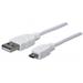 MANHATTAN Kabel propojovací USB 2.0  A Male / Micro-B Male, 1.8 m, bílý