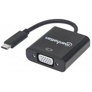 MANHATTAN převodník z USB 3.1 na VGA (Type-C Male to VGA Female, Black)