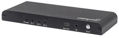 Manhattan Switch HDMI 3/1 3x vstup 1x výstup 4K 3D dálkový ovládač napájení AC