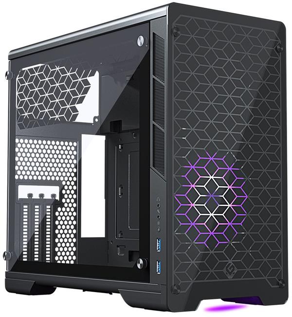 Metallic Gear by Phanteks NEO G Mini V2 / iTX / 120 mm fan / 2 x USB 3.0 / RGB / tvrzené sklo / černá