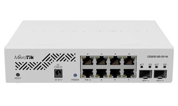 Mikrotik managed Switch CSS610-8G-2S+IN/ 8x Gbit port/ 2x 10G SFP+/ SwOS/ zdroj
