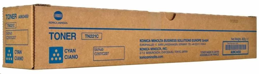 Minolta Toner TN-221C, azurový do bizhub C227, C287 (21k)