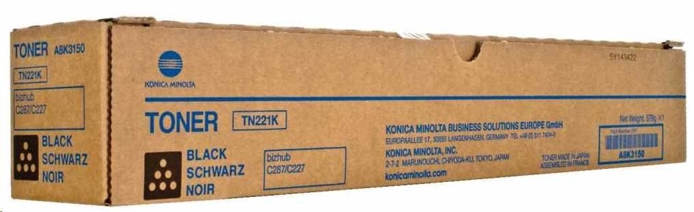 Minolta Toner TN-221K, černý do bizhub C227, C287 (24k)