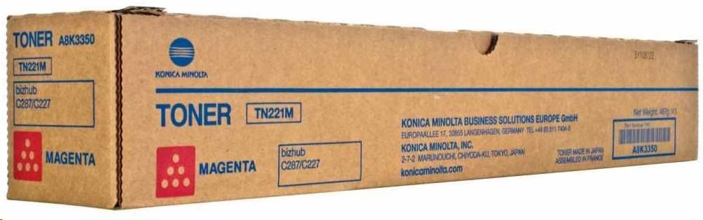 Minolta Toner TN-221M, purpurový do bizhub C227, C287 (21k)