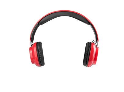 Modecom Logic BT-2 Bluetooth headset, bezdrátová sluchátka s mikrofonem a dotykovým ovládáním, červená