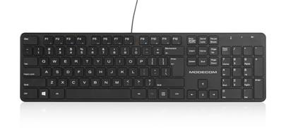 Modecom MC-700U drátová multimediální klávesnice, tenký profil, US layout, černá