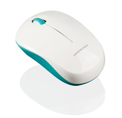 Modecom MC-WM121 bezdrátová optická myš, 3 tlačítka, 1600 DPI, USB nano 2,4 GHz, zeleno-bílá