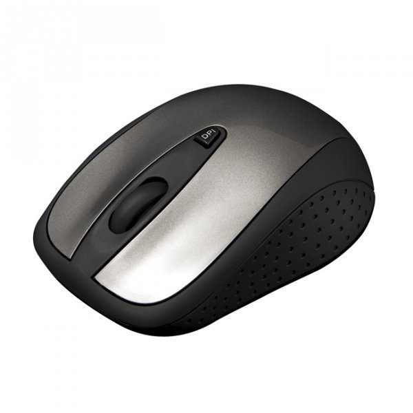 Modecom MC-WM4 bezdrátová optická myš, 3 tlačítka, 1600 DPI, USB nano 2,4GHz, černo-šedá