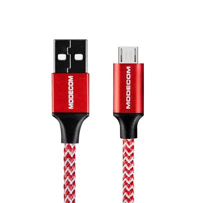 Modecom SPARK 01 Micro USB - USB kabel, 1m, 2,4A, červenobílý