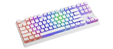 Modecom VOLCANO LANPARTY RGB Pudding mechanická herní klávesnice (OUTEMU Blue), LED podsvícení, USB, US layout, bílá