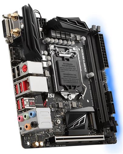 MSI B360I GAMING PRO AC 1151, DDR4, 1x PCI-E x16, 4xSATAIII, DVI, DP, mITX, Black/Matt