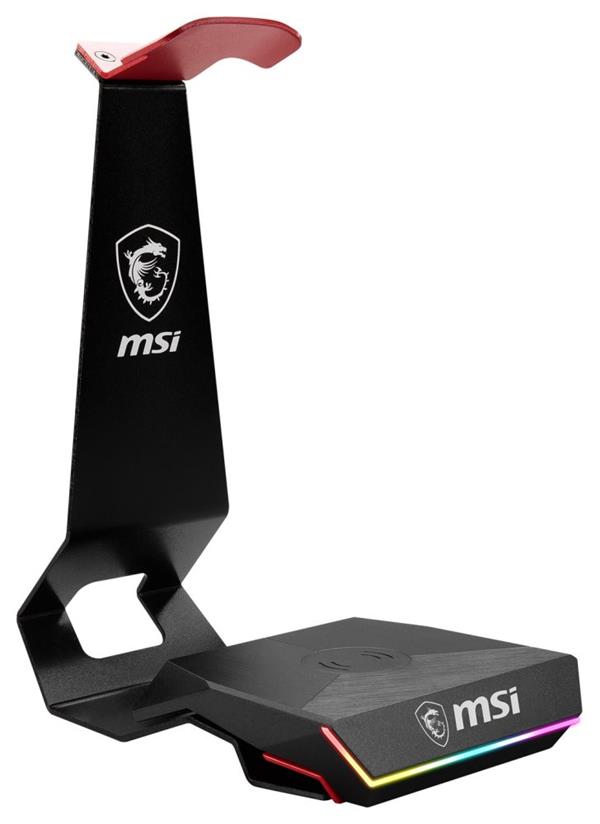 MSI držák headsetu + Qi bezdrátová nabíječka IMMERSE HS01 COMBO/ kovový/ výška 245 mm