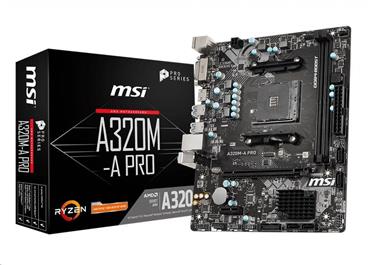 MSI MB Sc AM4 A320M-A PRO, AMD A320, VGA, 2xDDR4, m-ATX