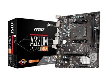 MSI MB Sc AM4 A320M-A PRO MAX, AMD A320, VGA, 2xDDR4, m-ATX
