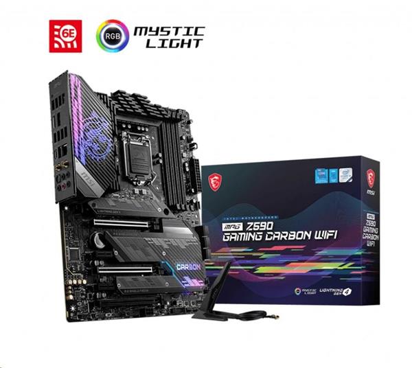 MSI MB Sc LGA1200 MPG Z590 GAMING CARBON WIFI, Intel Z590, 4xDDR4, 1xDP, 1xHDMI, WI-FI