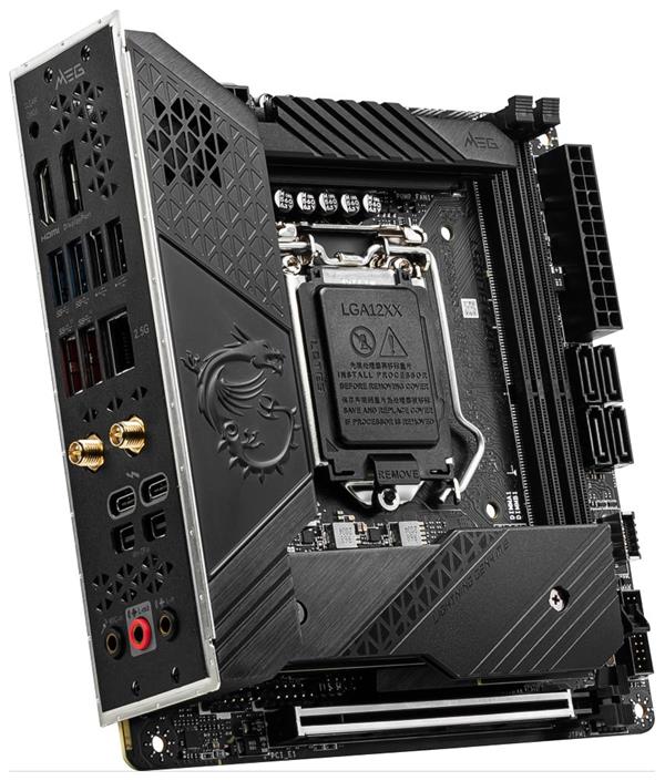 MSI MEG Z590I UNIFY / LGA 1200 / Intel Z590 / 2x DDR4 DIMM / 2x M.2 / HDMI / 2x mini DP / 2x Thunderbolt 4 / Wi-Fi 6 /