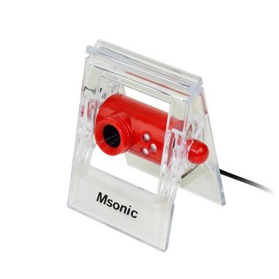 MSONIC webová kamera s mikrofonem USB 2.0, 3 led, MR1803R červená