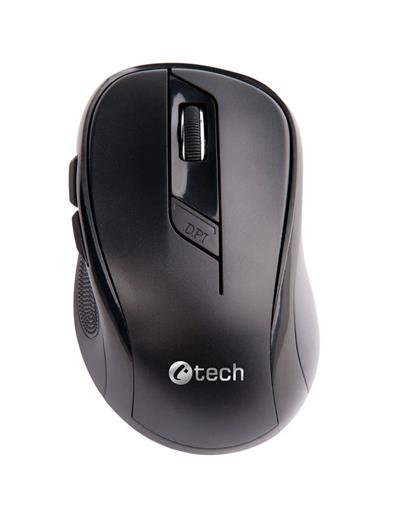Myš C-TECH WLM-02, černá, bezdrátová, 1600DPI, 6 tlačítek, USB nano receiver