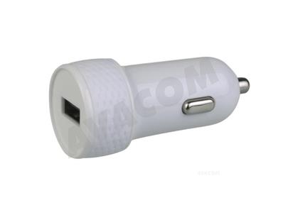 Nabíjecí adaptér do auta s výstupem USB 5V/1A, bílá barva