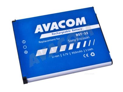 Náhradní baterie AVACOM Baterie do mobilu Sony Ericsson K800i, W900i Li-Ion 3,7V 950mAh (náhrada BST-33)