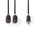 Nedis CABW22200AT50 - Stereofonní Audio Kabel | 3,5mm Zástrčka - 2x RCA Zástrčka | 5 m | Antracit