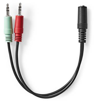 Nedis CAGB22160BK02- Stereo Audio Kabel | 3,5mm Zásuvka -2x 3,5mm Zástrčka | 0.12 m | Kulatý | Černá