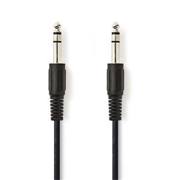 Nedis CAGP23000BK50 - Stereofonní Audio Kabel | 6,35mm Zástrčka - 6,35mm Zástrčka | 5 m | Černá barva