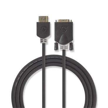 Nedis CCBP34800AT20 - Kabel HDMI – DVI | Konektor HDMI™ - DVI-D 24+1-Pin Zástrčka | 2 m | Antracit