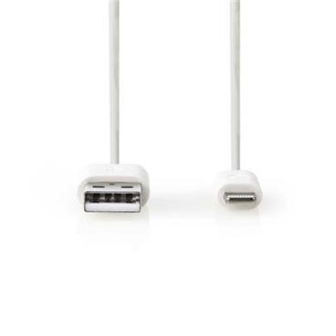 Nedis CCBP39300WT10 - Synchronizační a nabíjecí kabel | Apple Lightning 8-pin Zástrčka - USB A Zástrčka | 1 m | Bílá barva
