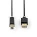 Nedis CCBP60100AT20 - USB 2.0 kabel | A Zástrčka - B Zástrčka | 2 m | Antracit