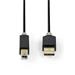 Nedis CCBP60100AT30 - USB 2.0 kabel | A Zástrčka - B Zástrčka | 3 m | Antracit