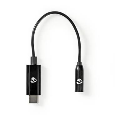 Nedis CCBW65950BK015 - USB-C Adaptér | USB-C Zástrčka – 3,5 mm Zásuvka | 0,15 m | Černý