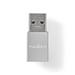 Nedis CCGB60925GY - USB-C Adaptér| USB 3.2 Gen 1 | USB-A Zástrčka | USB-C™ Zásuvka | 5 Gbps | Kulatý | Poniklované