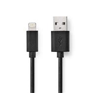 Nedis CCGL39300BK20 - Lightning Kabel| Apple Lightning 8pinový | USB-A Zástrčka | 2 m | Pocínovaná měď / Černá