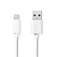 Nedis CCGL39300WT10 - Lightning Kabel| Apple Lightning 8pinový | USB-A Zástrčka | 1 m | Pocínovaná měď / Bílá