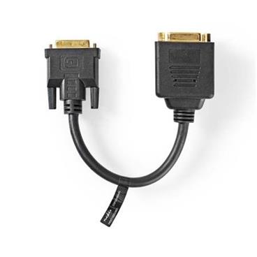 Nedis CCGP32950BK02 - Kabel DVI | DVI-D 24+1-pin Zástrčka - 2x DVI-D 24+1-pin Zásuvka | 0,2 m | Černá barva