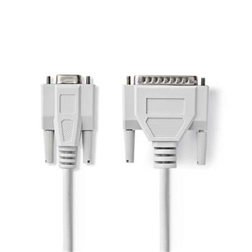 Nedis CCGP52135IV20 - Kabel k tiskárně | D-Sub 25-pin Zástrčka - D-Sub 9-pin Zásuvka | 2 m | Slonovinová