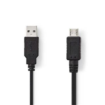 Nedis CCGP60400BK20 - USB 2.0 kabel | A Zástrčka - Micro A Zástrčka | 2 m | Černá barva