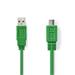 Nedis CCGP60410GN10 - USB 2.0 kabel | A Zástrčka - Micro B Zástrčka | 1 m | Zelená