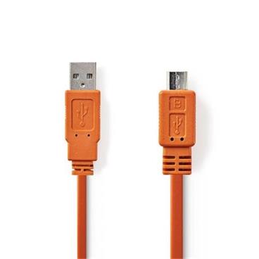 Nedis CCGP60410OG10 - USB 2.0 kabel | A Zástrčka - Micro B Zástrčka | 1 m | Oranžový