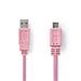 Nedis CCGP60410PK10 - USB 2.0 kabel | A Zástrčka - Micro B Zástrčka | 1 m | Růžová