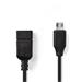 Nedis CCGP60515BK02 - USB 2.0 Kabel na Cesty | Micro B Zástrčka - A Zásuvka | 0,2 m | Černá barva