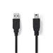 Nedis CCGT60300BK10 - USB 2.0 kabel | Zástrčka A – Mini 5pinová Zástrčka | 1 m | Černá barva