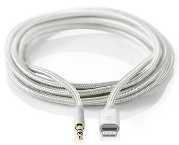 Nedis CCTB39940AL10 - Apple Lightning Sluchátkový Kabel s Adaptérem | Apple Lightning 8kolíková zástrčka – 3,5 mm Zástrčka | 1 m