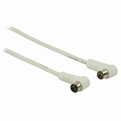 Nedis CSGP40100WT30 - Koaxiální Kabel 90 dB | IEC (Koaxiální) Úhlová Zástrčka - IEC (Koaxiální) Úhlová Zásuvka | 3 m | Bílá barva