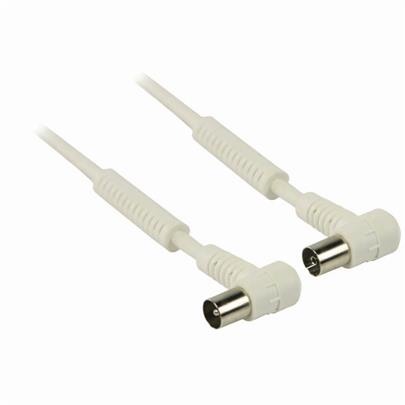 Nedis CSGP40120WT15 - Koaxiální Kabel 120 dB | IEC (Koaxiální) Úhlová Zástrčka - IEC (Koaxiální) Úhlová Zásuvka | 1,5 m | Bílá ba